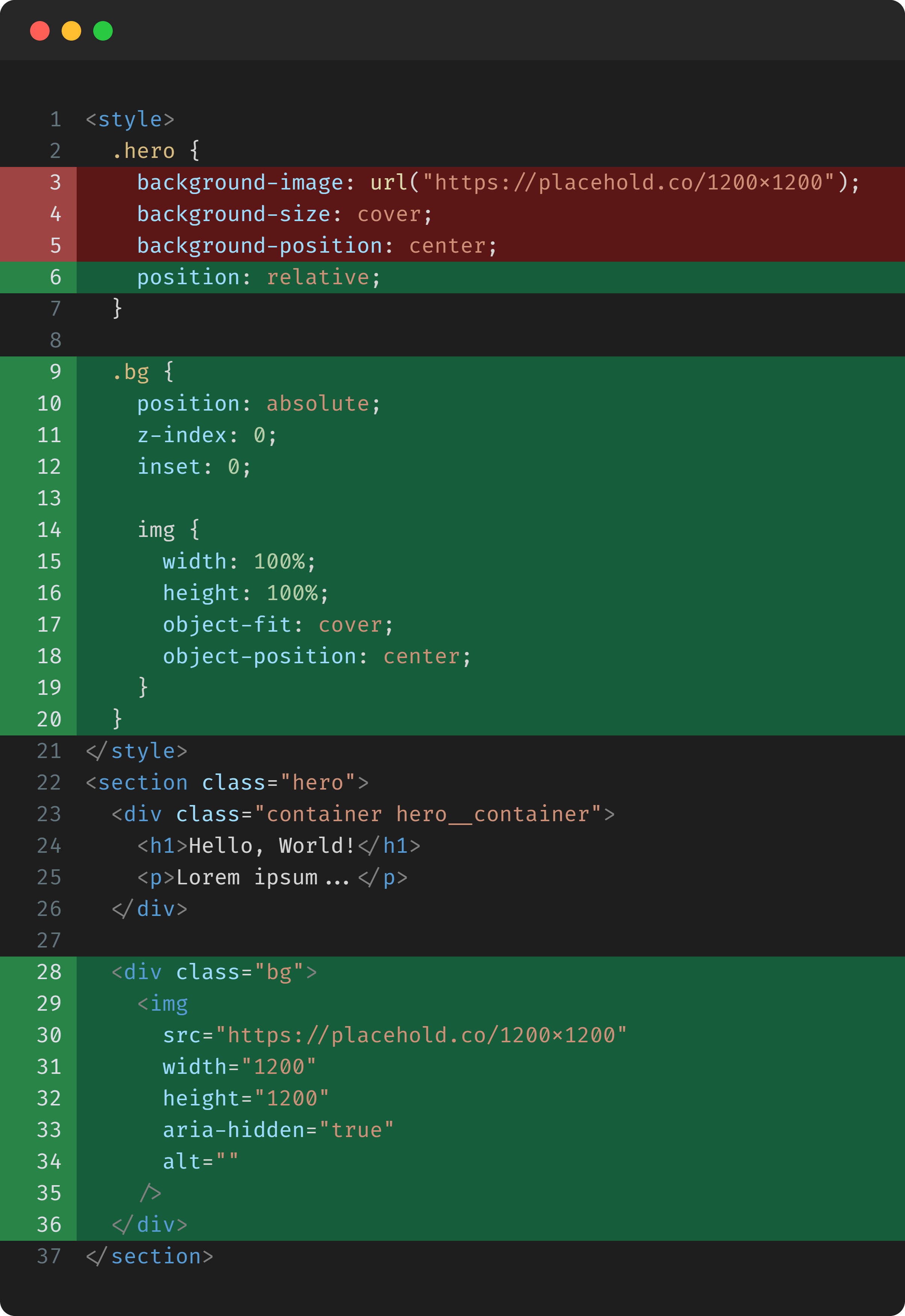 code example